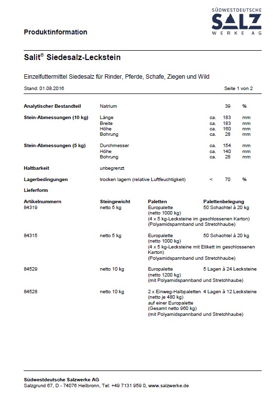 Salzleckstein, 5kg Salzleckstein, 5kg