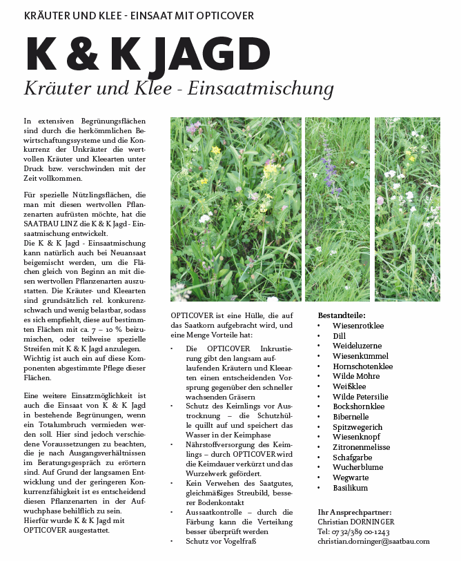 Kräuter und Klee Weingartenmischung, K & K, 1kg für 1500m2