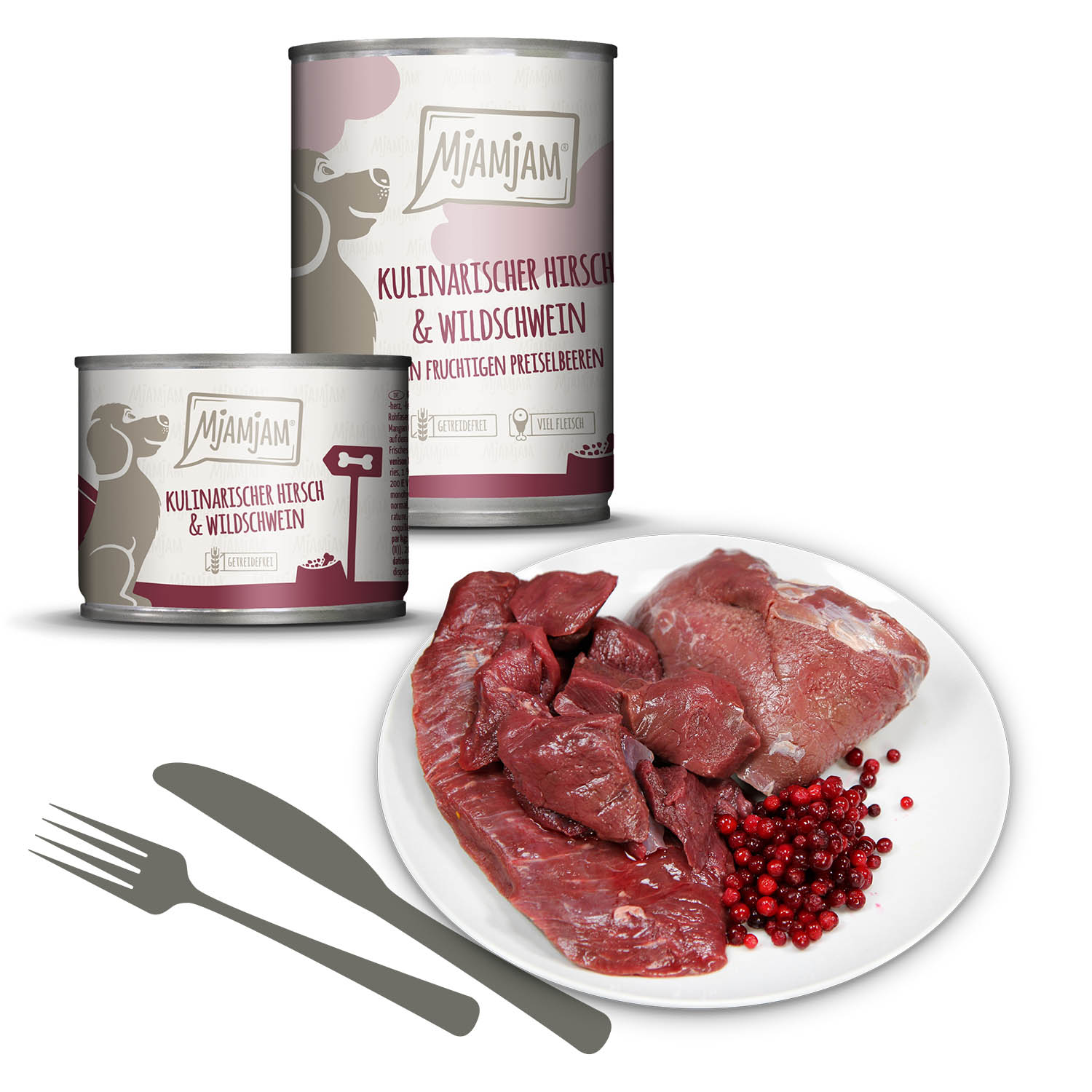 MjAMjAM kulinarischer Hirsch & Wildschwein an Preiselbeeren, 400g