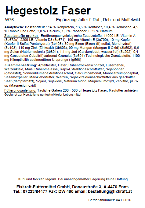 Hegestolz Faser W76, 20kg Hegestolz Faser W76, 20kg