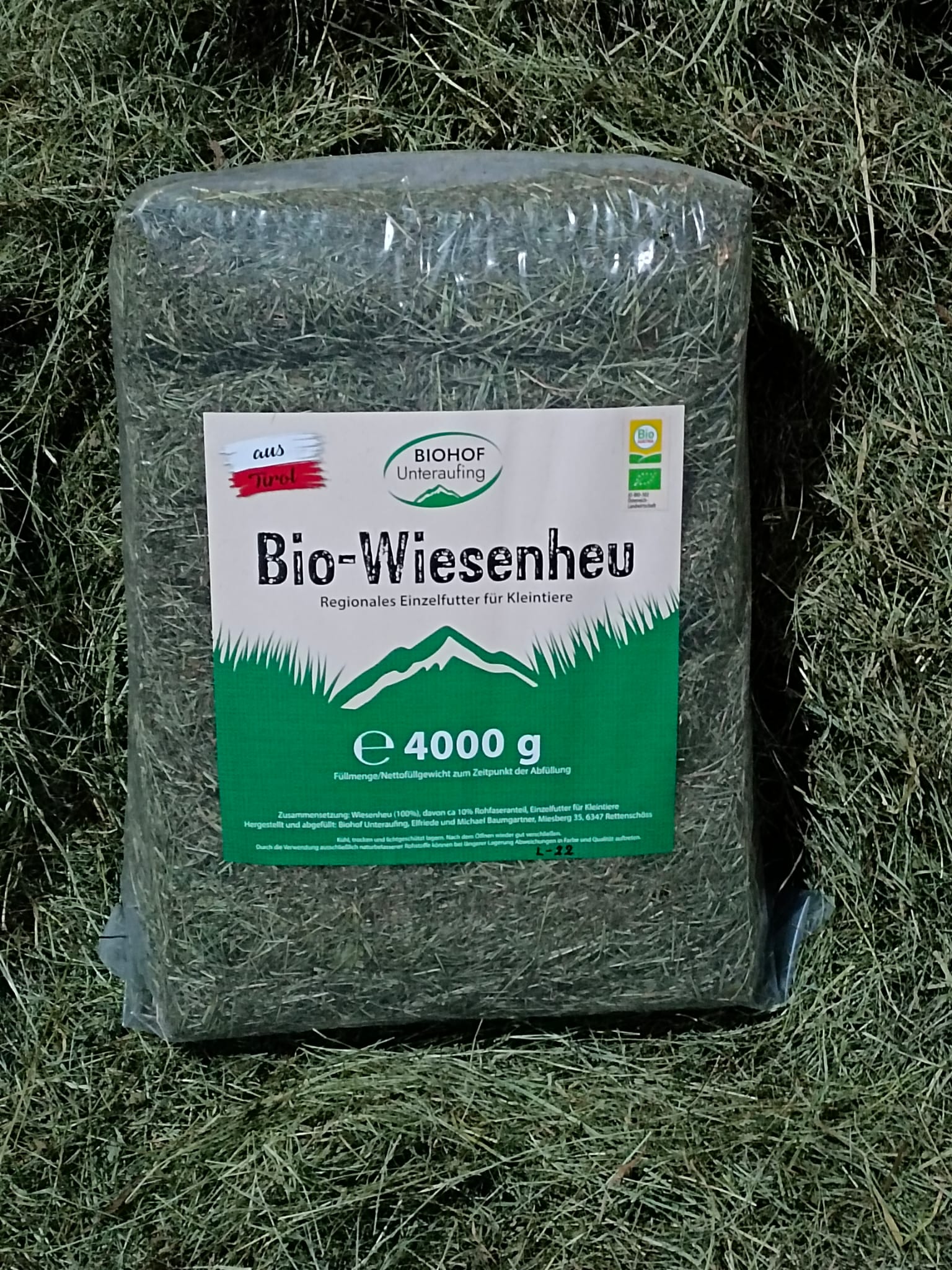 Bio-Wiesenheu aus Tirol, 4kg Bio-Wiesenheu aus Tirol, 4kg